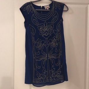 Yoana Baraschi Blue Sheath Dress with Sequins